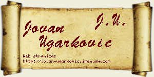 Jovan Ugarković vizit kartica